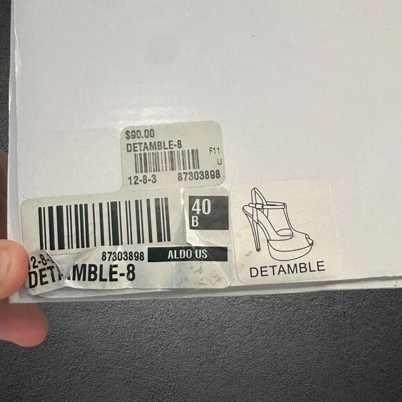 Aldo detamble Women’s size 9.5 EU 40 B Blue suede Ankle Strap 4” inch high heel - Picture 11 of 11